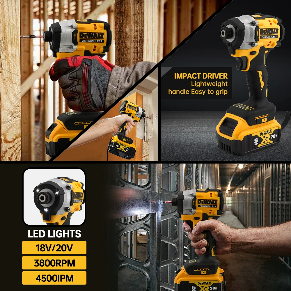 DEWALT DCF860 20V Battery Cordless Compact Drill / Driver Multifunctional Brushless Impact Electric Drill Power Tool 5