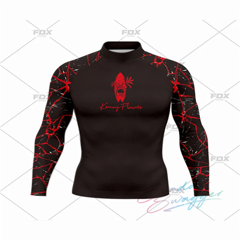 Men Surf Sunscreen Diving Suit Rash Protection T-Shirt Swimsuit Tight Short-Sleeved Swimming Floating UV Protection Diving Suit