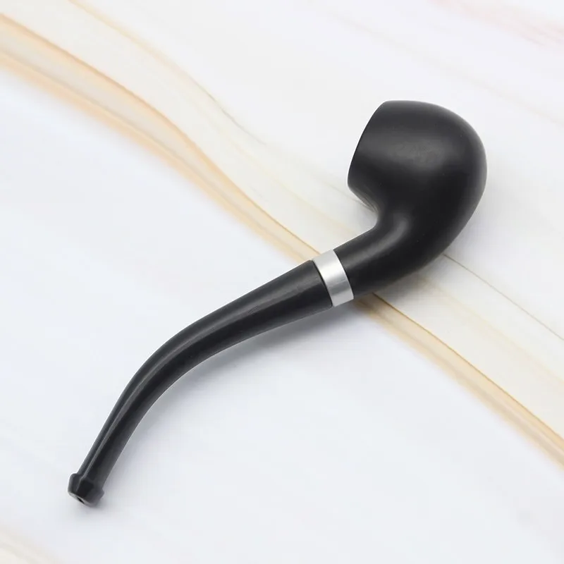 Tobacco Pipe Herb Smoking Pipe Smoking Pipe Mini Portable Smoking Pipe Black Delicate Smoking Tobacco Pipe Filter Cigarette Holder Friend Family Gift Men Necessary Supplies