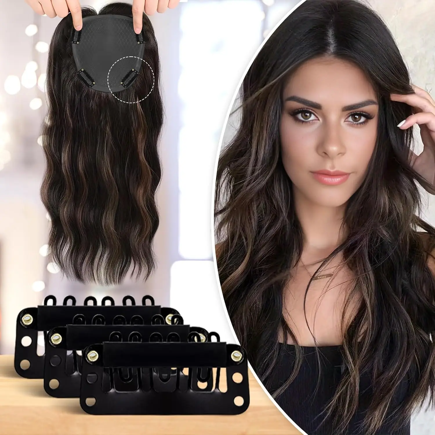 10-100Pieces Wig Clips 32mm Snap Clips For Hair Extensions I Shape Hair Clips Tools for Hair Extensions Hairpieces (Black)
