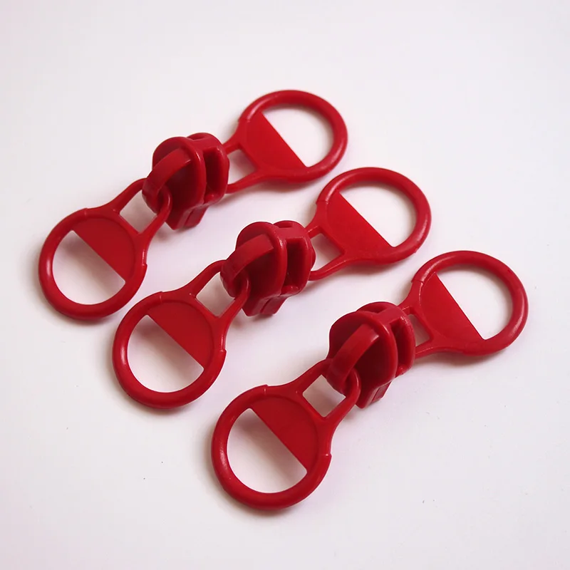 5pcs Big Size Outdoors Shed DIY Tent Accessories Green Red Plastic Silver Metal 10# Nylon Double Sided Puller Zipper Sliders