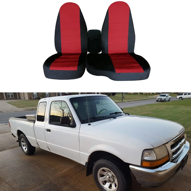 2PCS For Ford Ranger 60/40 High Back Seat Cover Front Car Seat Cover Cushion No Armrest Cover 1998 -2003