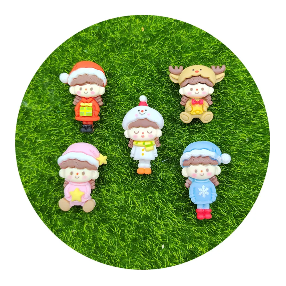 

Colorful Resin Christmas Girls Flat Back Cabochons Scrapbooking DIY Jewelry Craft Decoration Accessories