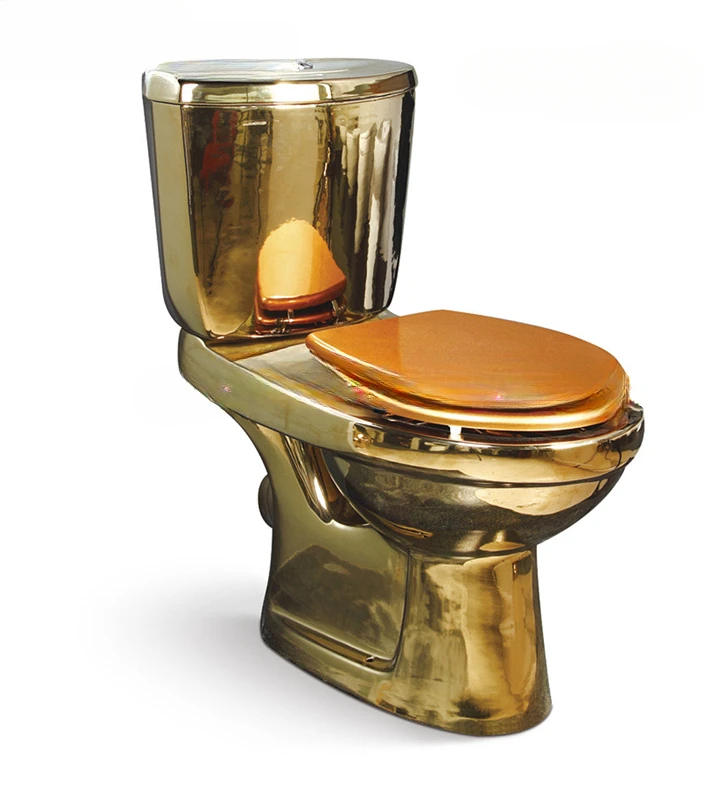 

golden ceramic color wc toilet bowl bathroom two piece gold toilet
