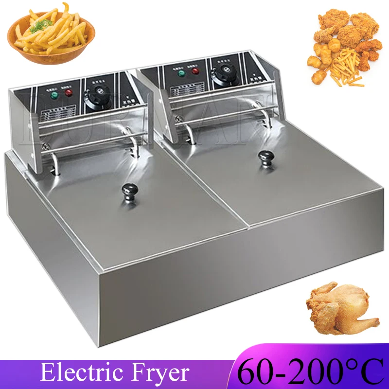6L Countertop Stainless Steel Cylinder Electric Fryers Commercial