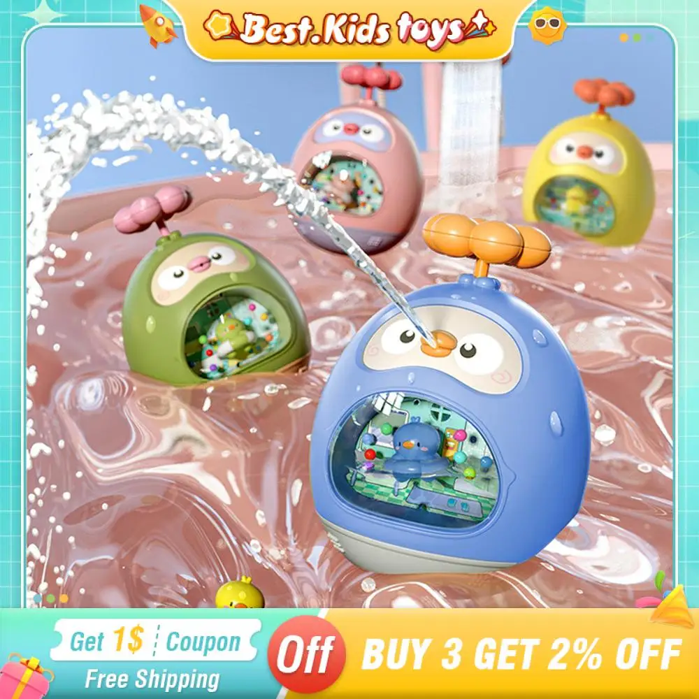 

Baby Bath Duck Toy Bath Soothing Toy Land Water Tumbler Kids Toys Press Water Spout Amphibious Cognitive Floating Swing Toy Gift