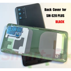 Premium Replacement Back Glass Panel with Logo - Sleek Rear Battery Cover Case (S20 Plus Black)