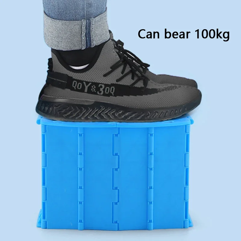 Outdoor Portable Folding Toilet Camping Outdoor Travelling Car Carrying Mobile Emergency Toilet Comes with 10 Trash Bags 2