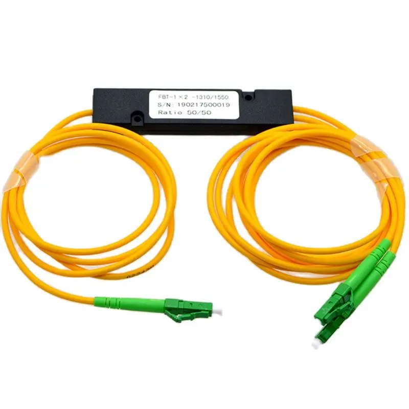 10pcs New LC/APC 1:2 Optical Fiber Splitter 50:50 Single Mode Taper Type Box FBT 1310~1550nm Fiber Optical Splitter Free Shippng