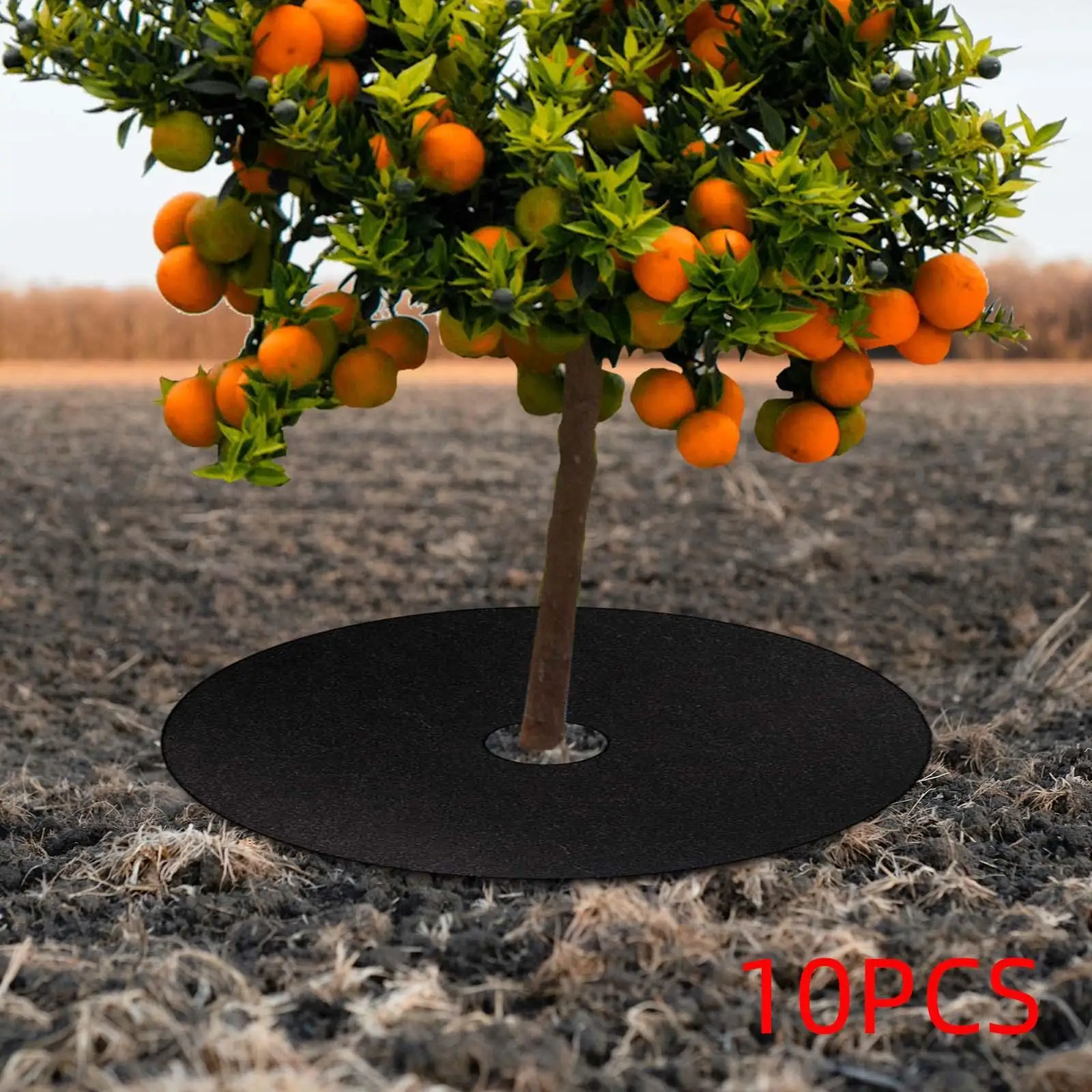 10x 나무 멀치 링 천 커버 24인치 조경 통기성 나무 보호대