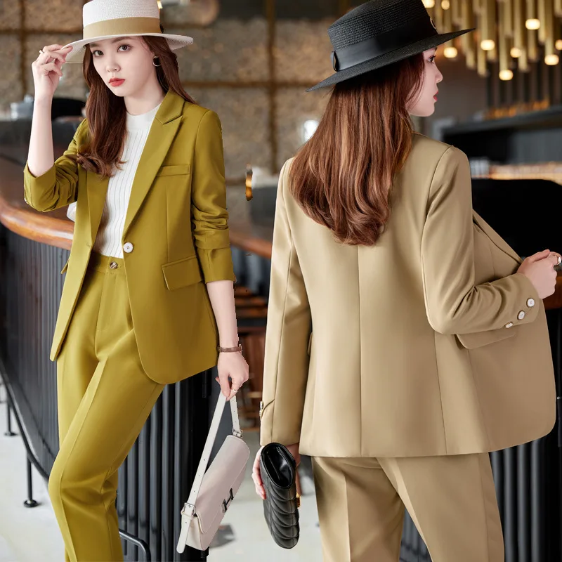 

Stretch Long Sleeve Fashion Temperament Women Coat High Sense Suit Female Professional Business Suit Work Clothes