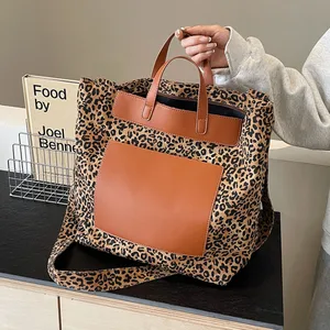 Fashion Leopard Women's Bag Big Female Handbags Totes Purse Large Bucket Bags Ladies Crossbody Shoulder Bag Canvas Designer Bags