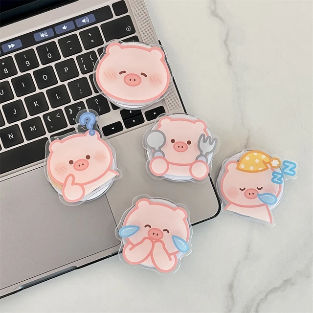 귀여운 돼지 모양의 마그네틱 그립톡 스탠드로 휴대폰에 편의와 스타일을 더하세요.