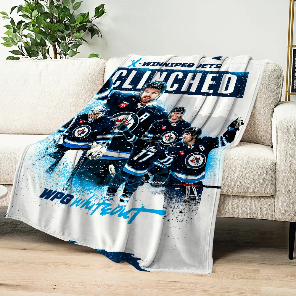 H-Hockey Warm Soft Plush Nap Blankets Sofa rug W-WinnipegS for Living Room J-jets Office Bedroom Home Travel Kid Gifts Flannel 2