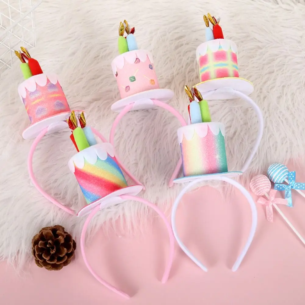 

Hair Accessories Birthday Hairband Cute Happy Birthday Cake Women Hair Hoop Candle Colorful Korean Style Headband Headdress