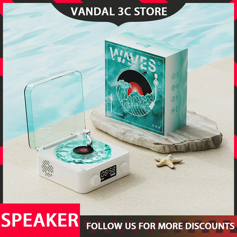 

Retro Alarm Clock Bluetooth Speaker Bedroom Projection Ambient Light Gift Wireless Portable Subwoofer High-quality Speakers 2024