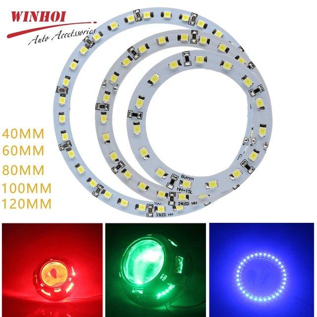 Amazon.com: uxcell 4pcs 12V White 80mm 24 LED Ring Light Lamp for Car  Automobile : Automotive