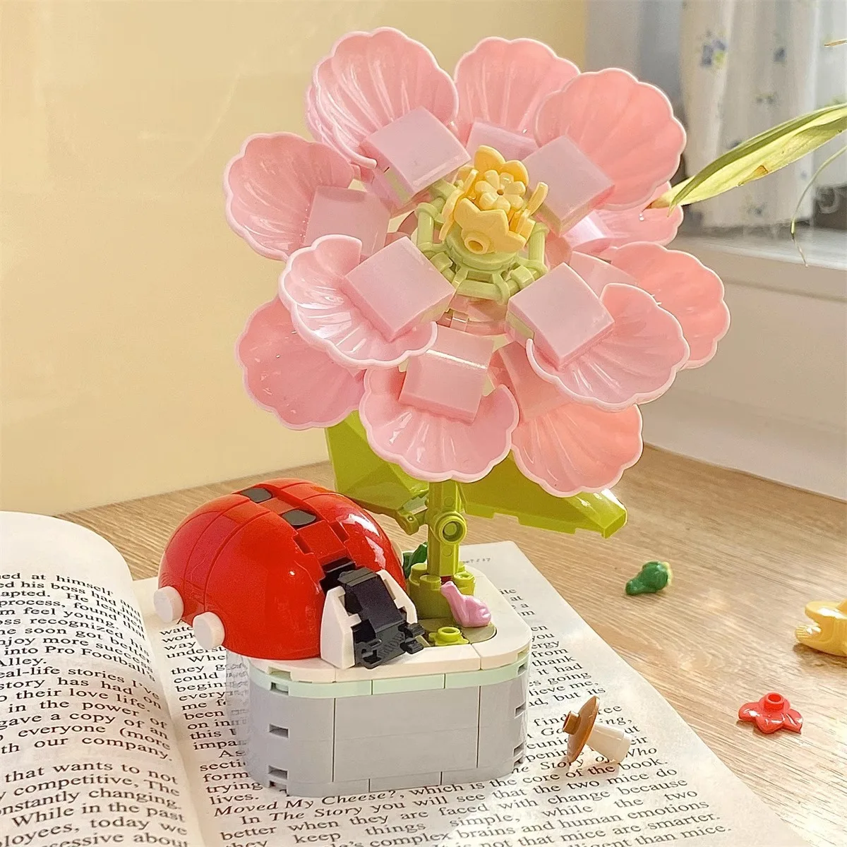 Single, Diamond 103A-D compatible Lego Rose Sunflower potted