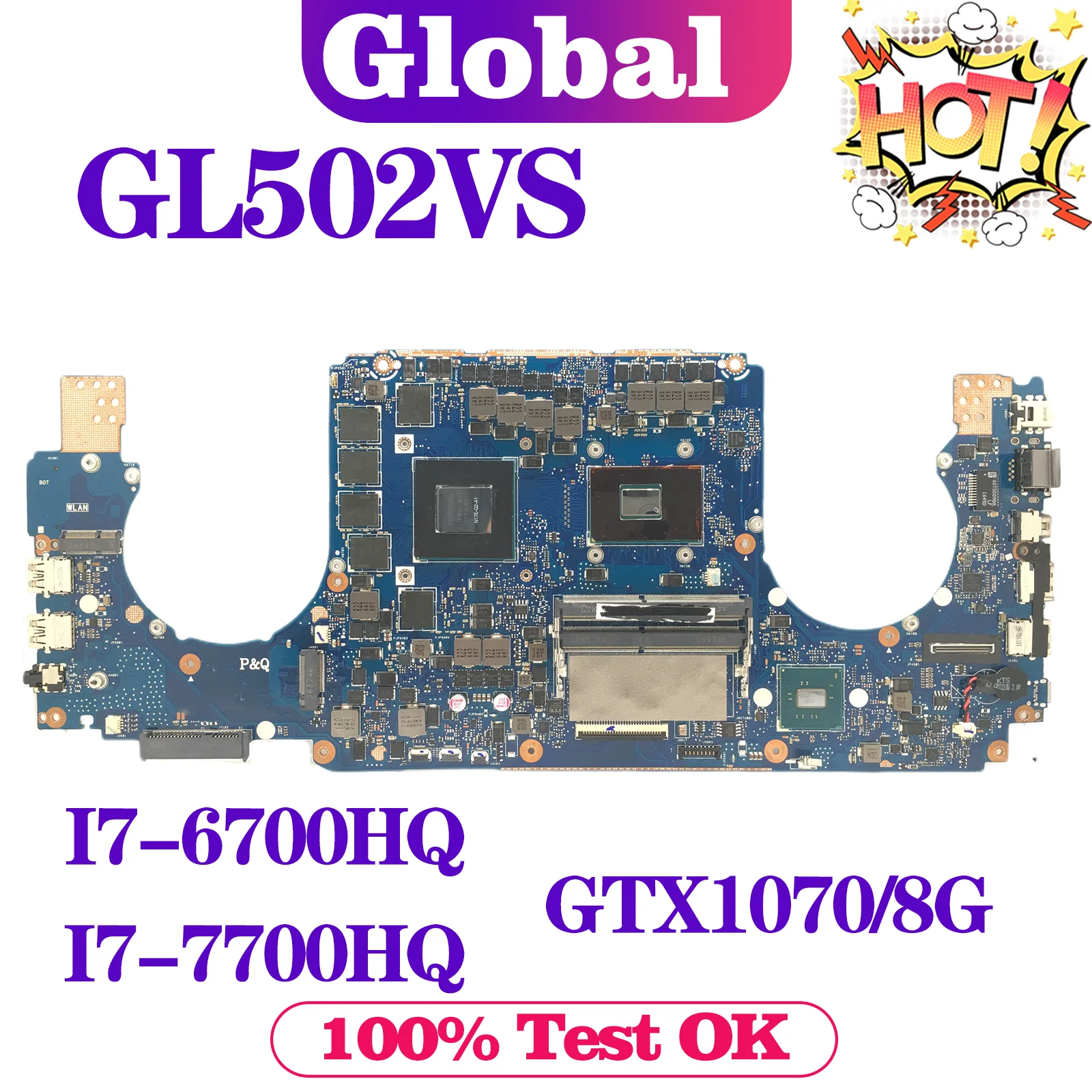 

KEFU Mainboard For ASUS ROG GL502VS GL502VSK G502VS Laptop Motherboard I5-6300HQ I7-6700HQ I5-7300HQ I7-7700HQ GTX1070/8G DDR4