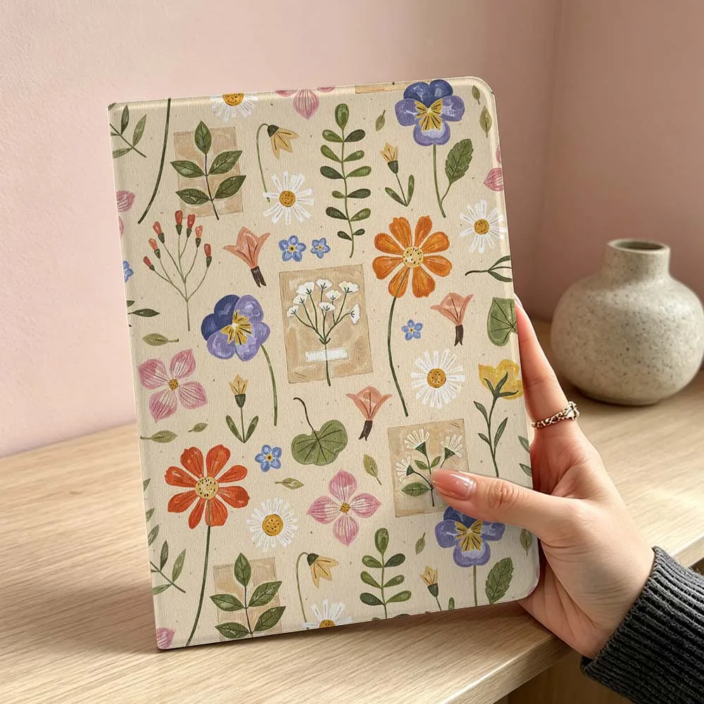 Vintage Floral Tablet Case - Soft Protective Cover with Retro Design