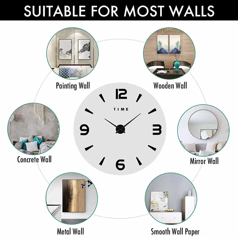 MCDFL Nordic Wall Clock Decor for Home Living Room Kitchen D Panel Self Adhesive Interior House Deco Design Exsuryse Decoration 5