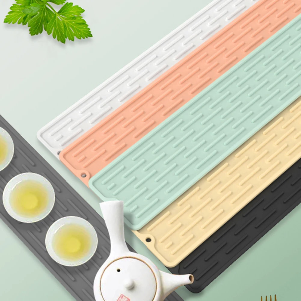 Faucet Splash Catcher Mats Waterproof Cleaning Silicone Drain Pad Heat-insulation Kitchen Gadgets for Home Table Bar Supplies