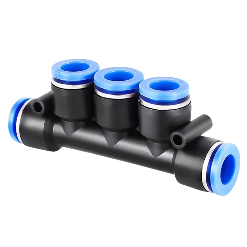 50PCS PK PZA Pneumatic Plastic 4 Way 5 Way Fitting Fittings Quick Connectors Water Hose Connector Air Push Fast 4mm 6mm 8mm 10mm