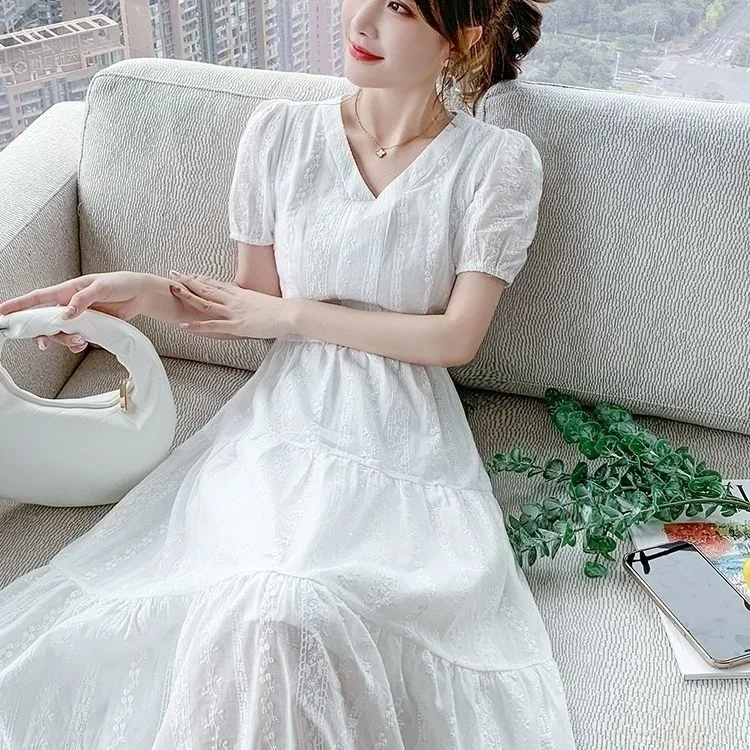 فستان حفلات دانتيل للنساء ، عروض طويلة ، تنورة قطن...