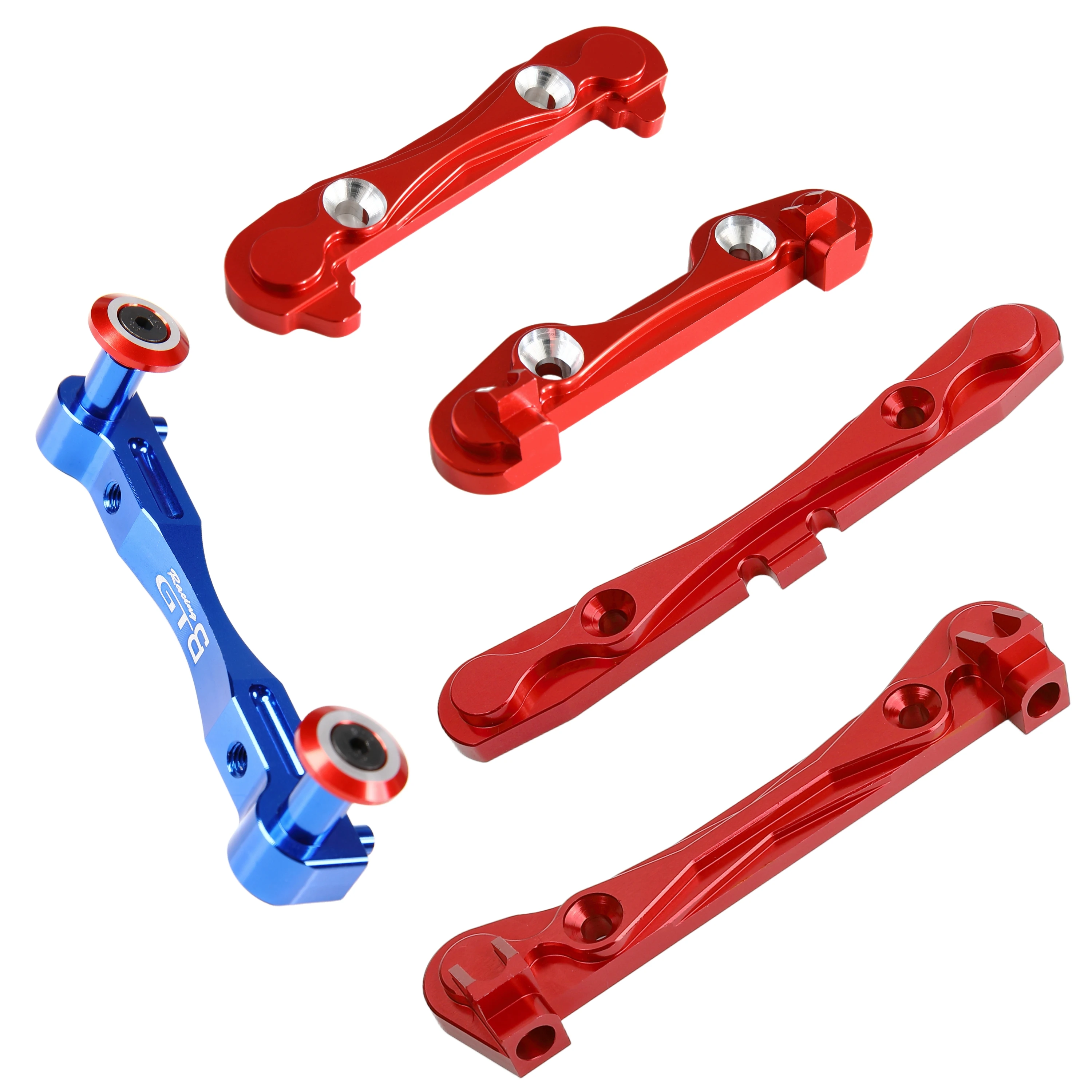 GTBRacing CNC-Aluminium-Scharnierstift-Verstärkung vorne und hinten mit Gehäuse, fest montiert, für 1/5 RC-Auto Losi 5ive T / 5T 2.0, Upgrade-Teil