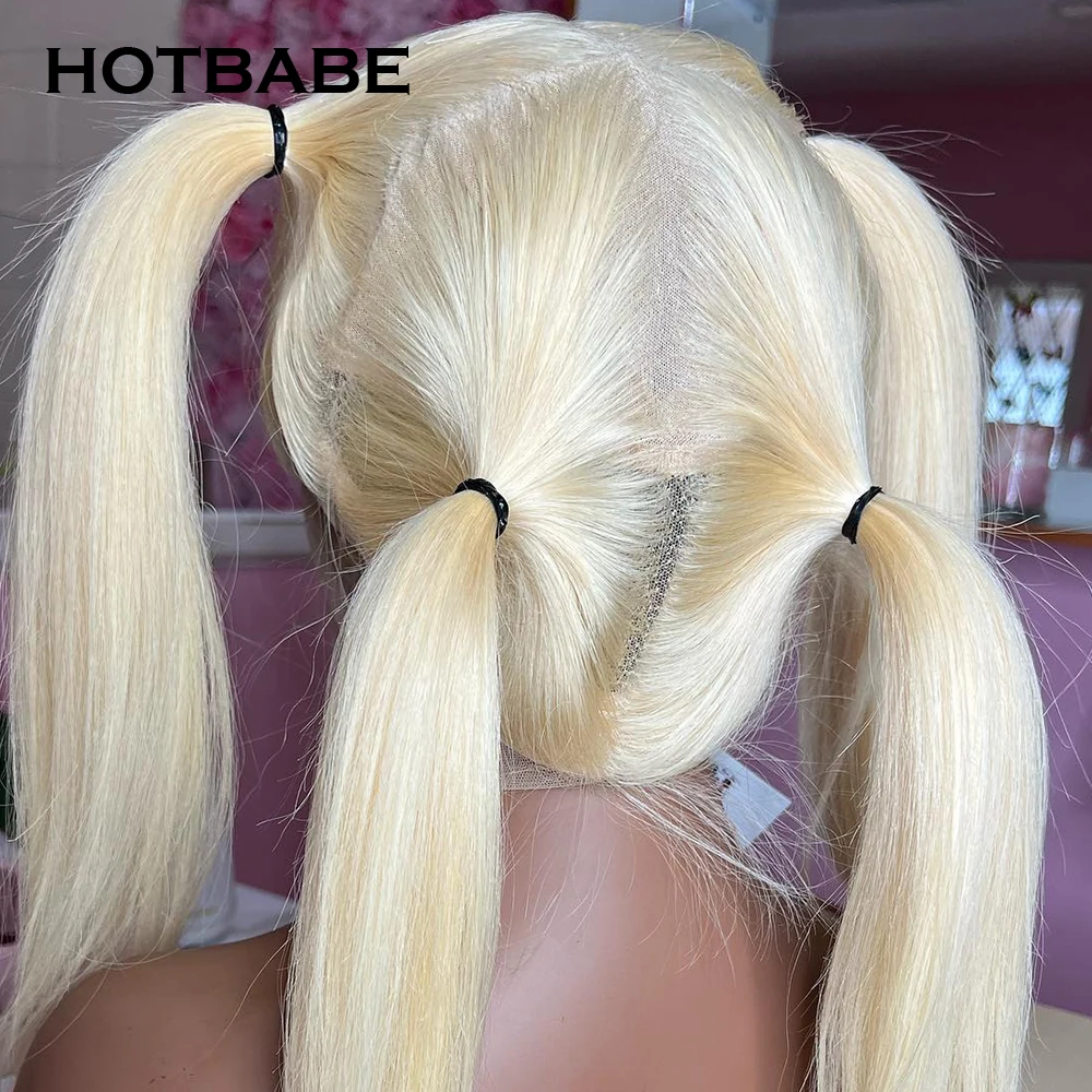 Full Lace Human Hair Wigs For Women Blonde Straight HD Transparent Lace Wigs Preplucked 180 Density Remy Hair HOTBABE 613,human hair wig