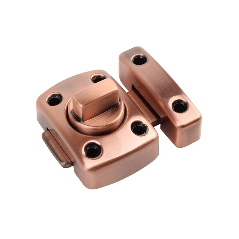 Zinc Alloy Safety Door Slide-Lock Kitchen Cabinet Keyless Twist Locks kit Rotate Bolt Door for LATCH Easy Installation