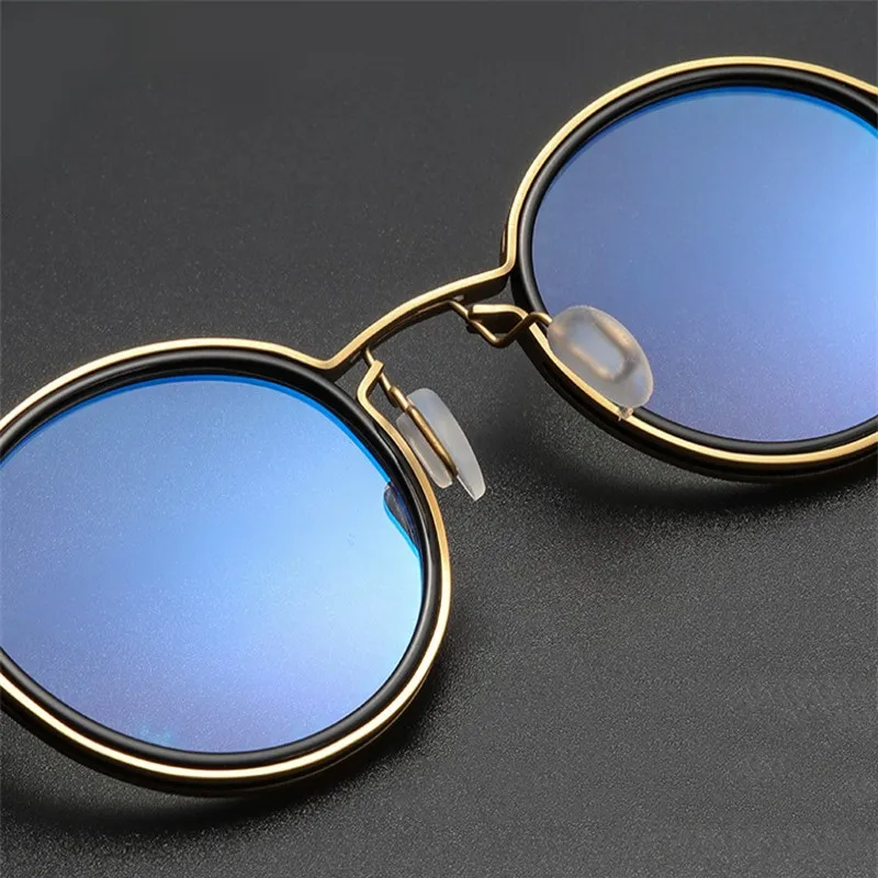 Óculos de leitura homens de luxo Round Frame Lupa Clear Lens óculos anti luz azul Homens Mulheres Metal Óculos de leitura