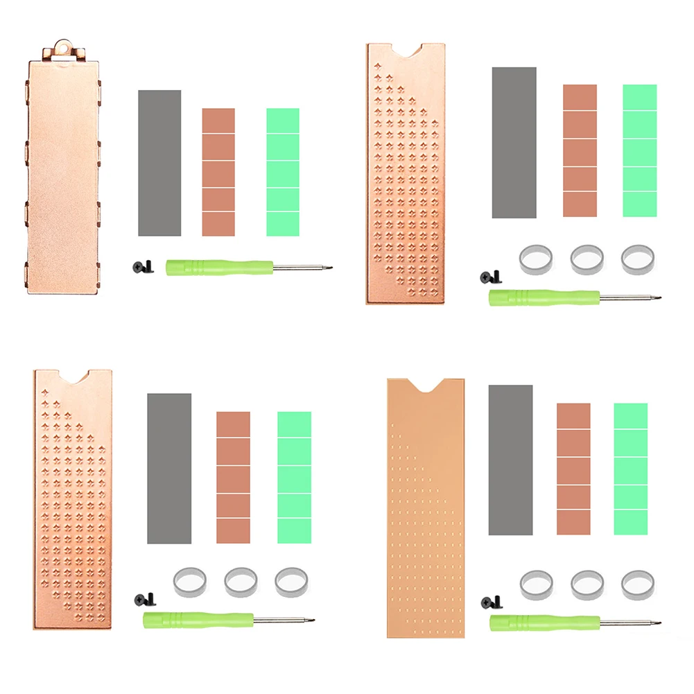 Copper M2 SSD Cooler with Thermal Silicone Pad for Laptop Desktop