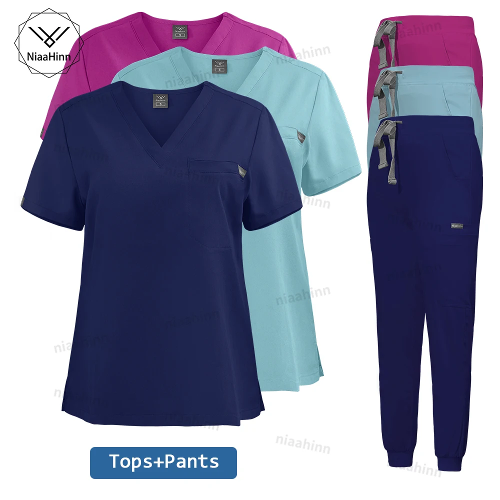 

Medical Scrubs Sets Nursing Scrubs Uniform for Hospital Surgical Uniforms Woman Pharmacy Pet Shop Laboratory Work Wear Wholesale