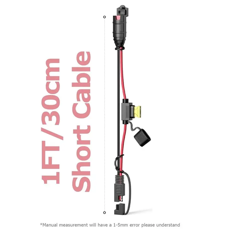 NOCO Genius 스마트 배터리 충전기용 A01F-SAE 연장 코드, 14AWG 헤비 듀티 SAE 커넥터 케이블, 20A 퓨즈 방수 플러그