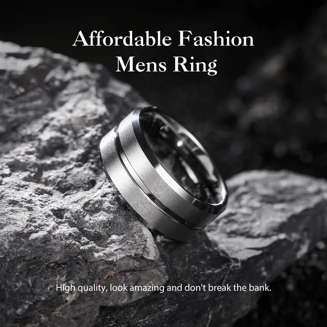 Bagues en acier titane couleur argent 8mm pour hommes et femmes, bagues en acier inoxydable brossé mat, bijoux cadeaux de mariage