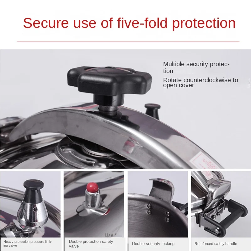 304 Stainless Steel Pressure Cooker Small Household Mini Explosion-proof Pressure Cooker Gas Induction Cooker Universal 5