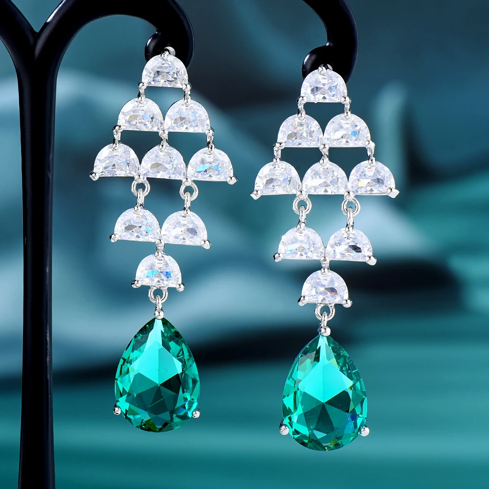 

Kellybola Romantic Shiny Waterdrop Pendant Earrings For Women Wedding Party Gorgeous Dubai Earrings Trendy Jewelry High Quality
