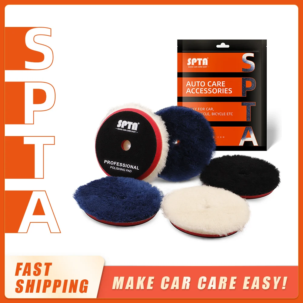 

(Single Sale) SPTA 3"/5"/6" Wool Polishing Pad High Density Lambs Woollen Polish buffing Pad for Car Polisher
