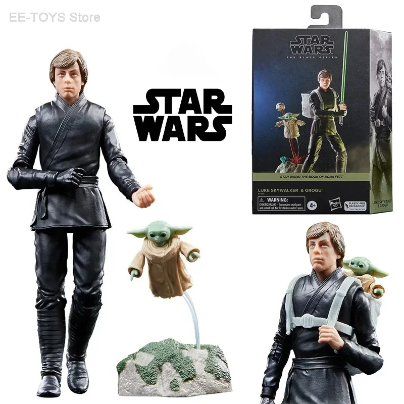 Original Star Wars Luke Skywalker & Grogu Il Libro Di Boba Fett 6 Pollici Black Series Baby Yoda Action Figure Model Kid Toy Gift