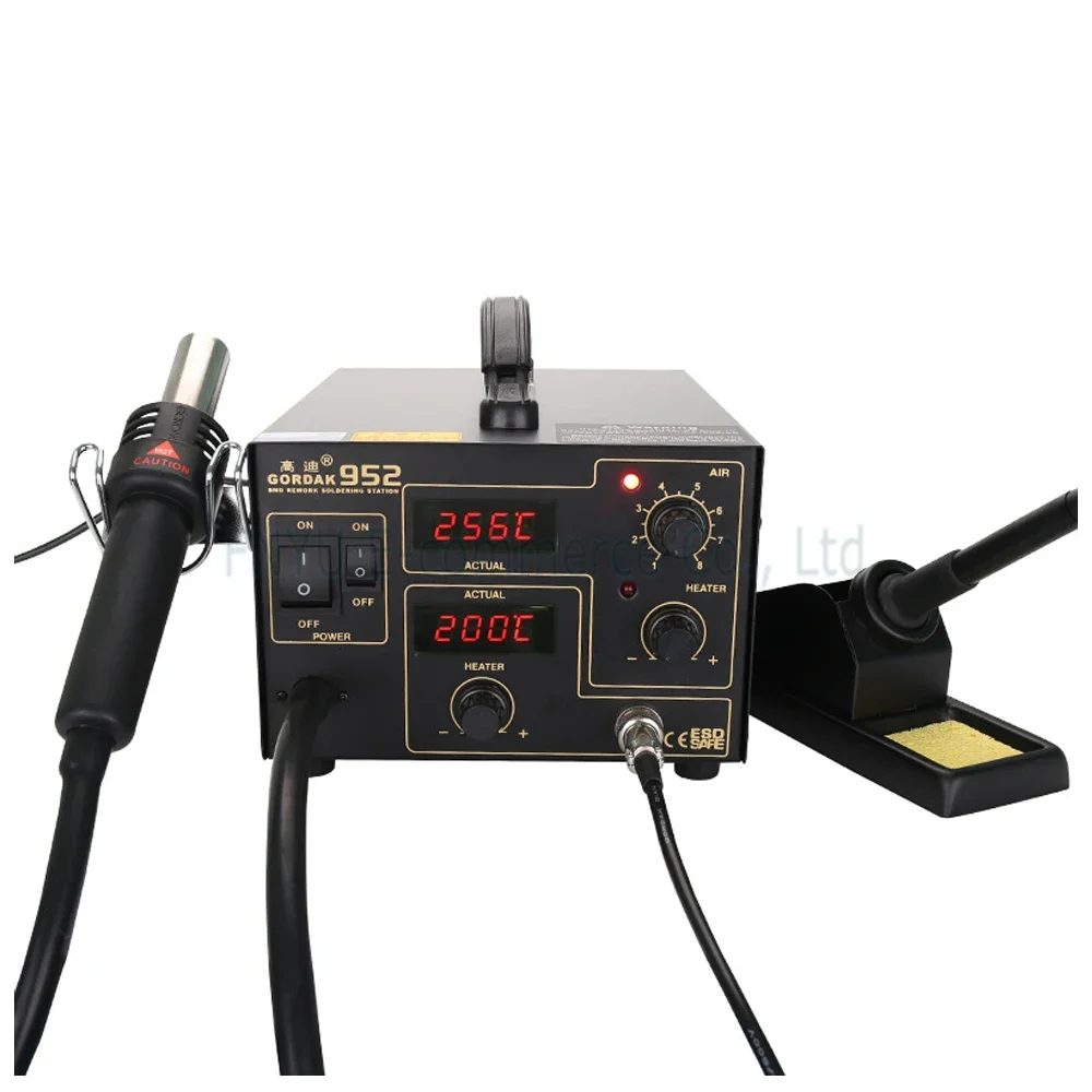 2 in 1 Desoldering Station digital displayer Hot Air heat Gun SMD Soldering station Electric iron Air pump Gordak 952