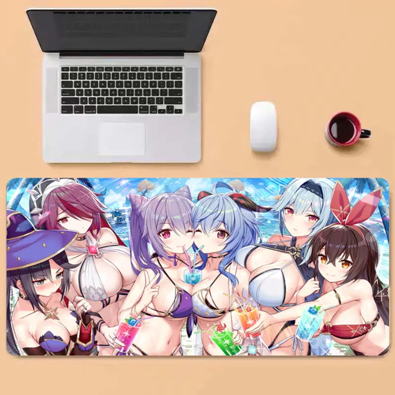 

Genshin Impact Extra Large Mouse Pad Anime Sexy Gaming Mousepad Anti-slip Rubber 80x40cm pad Gaming customized Mousepad