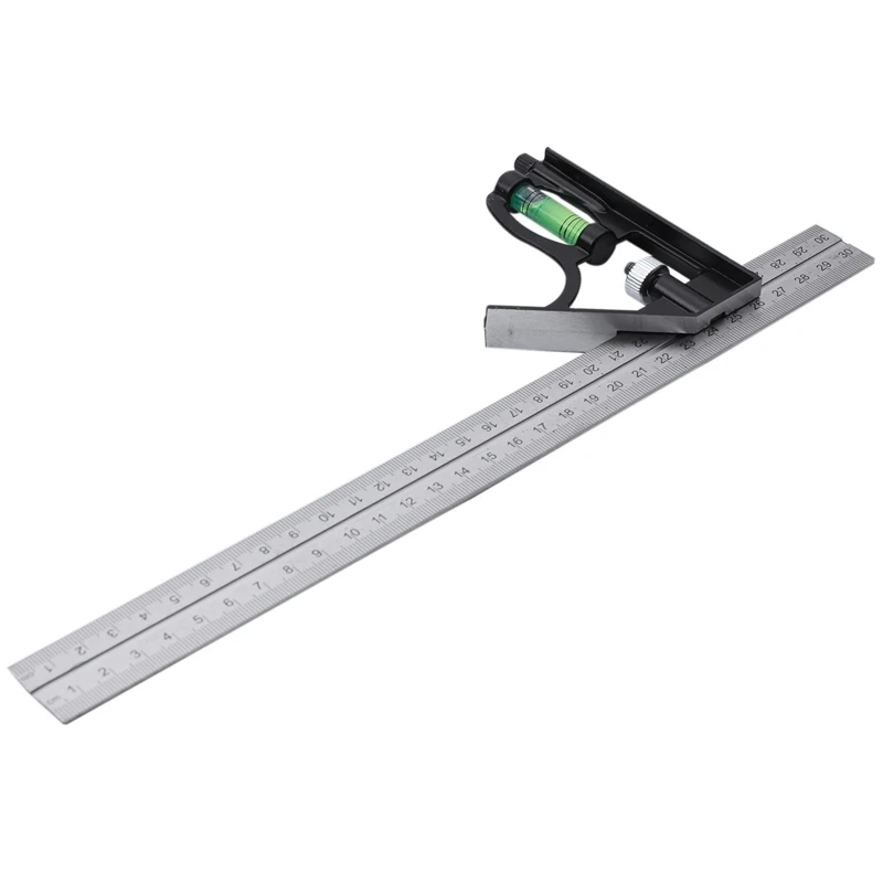 

HOT SALE 300Mm(12 Inch) Adjustable Engineers Combination Try Square Set Right Angle Ruler