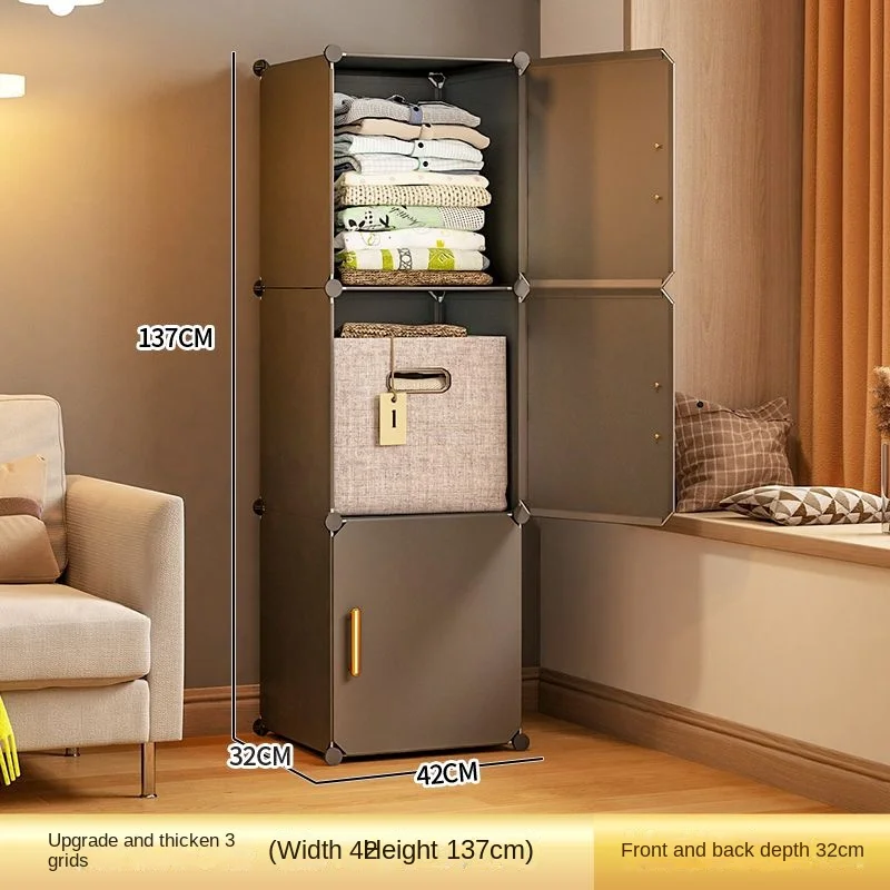 מתקפל ארון בגדים ארונות פשוט שידות קוביית אחסון לוק ארון פלסטיק מתקפל חסון בית חדר שינה ריהוט