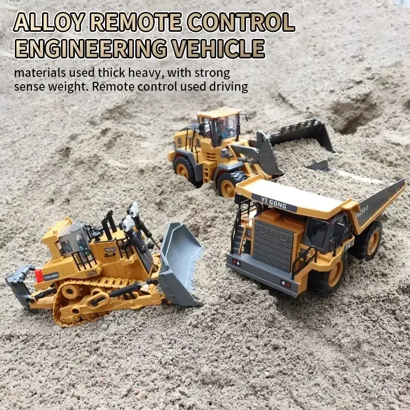 2.4G Remote Control Excavator Dump Truck RC Model Car Toy Professional Alloy Plastic Simulation Construction Vehicle For Kid rc cars rc trucks rc construction toy