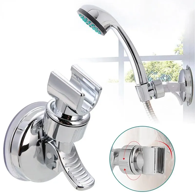 Shower Holder 360&deg;Adjustable Self-adhesive Shower Head Stand Bracket Suction Cup Bathroom Accessories