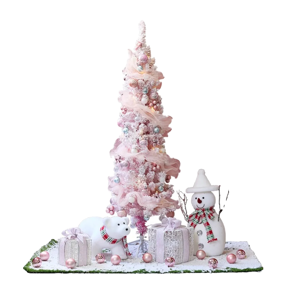 

Large Encrypted Pink Christmas Tree Suit Window Decoration Scene Layout Art Gallery Floor Ornaments