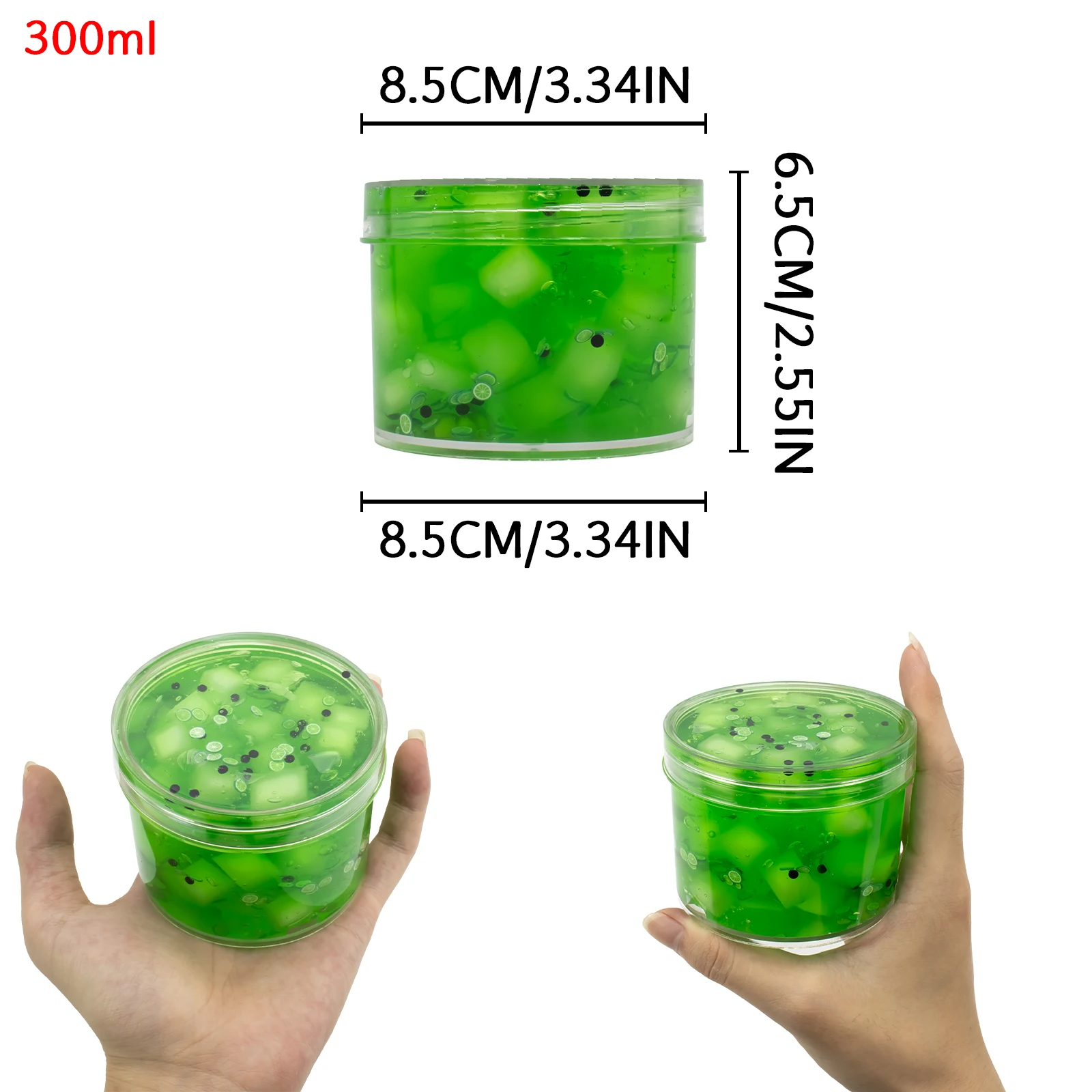 70/300ml Large Crunchy Crystal Slime Kit - Leaf Watermelon Grape Premade Slime Pack Set Non-Sticky Jelly Cube Slime for Party 3