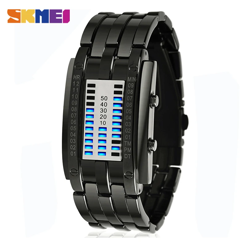 

SKMEI Creative Date Hour Design LED Display Men Digital Watch Waterproof Male Wristwatch Sport Watches Clock Relogio Masculino