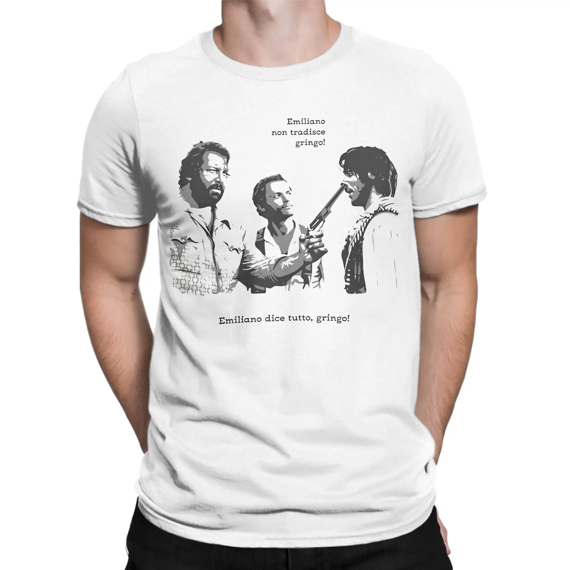 Bud Spencer und Terence Hill T-Shirt, Sommer-Baumwoll-T-Shirts für Herren, Freizeit, lässiges T-Shirt, kurze Ärmel, Vintage-Top-T-Shirts